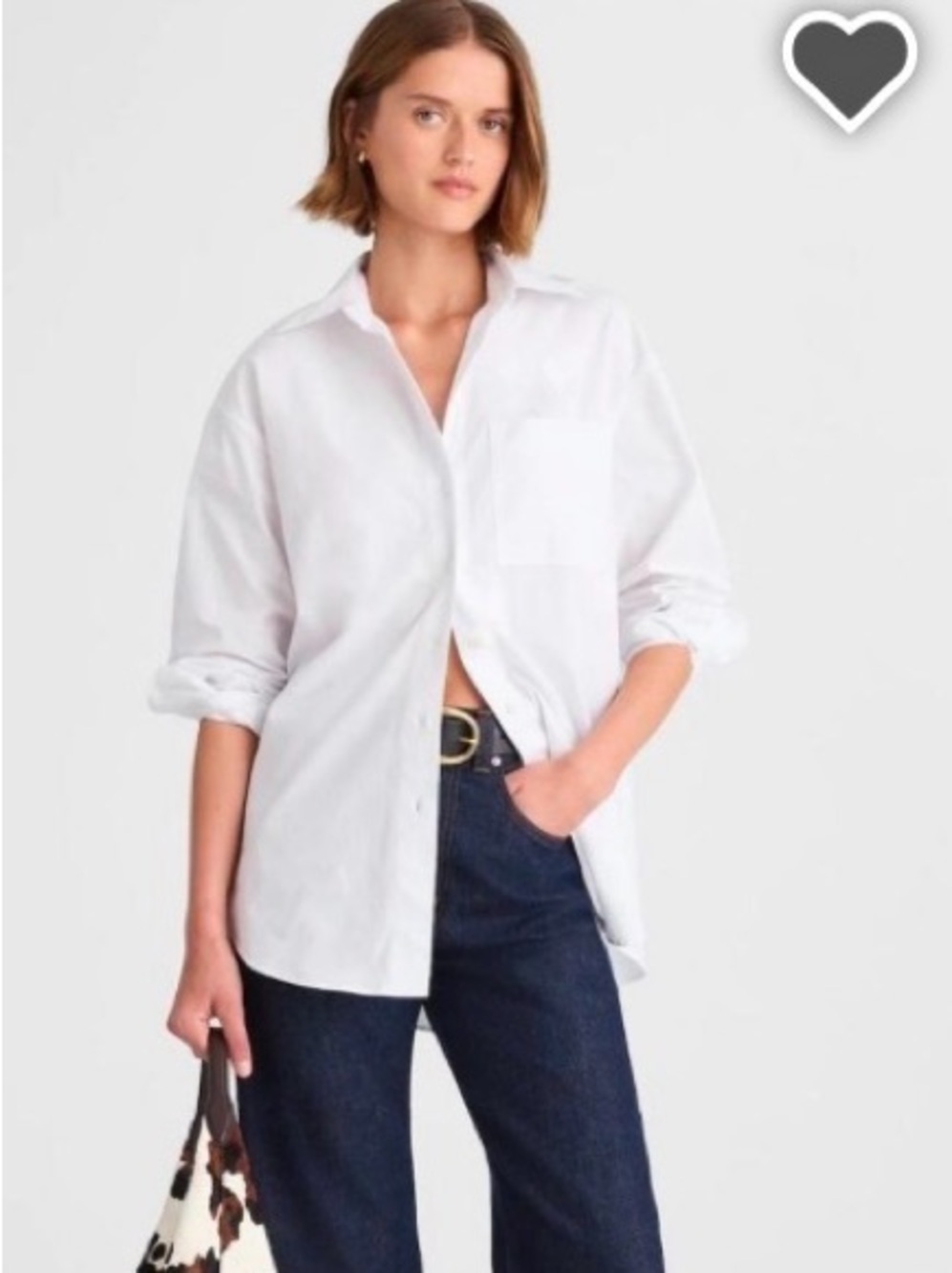 Madewell White Oversized Button-Down Shirt